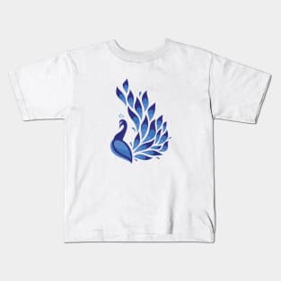 Blue Peacock Kids T-Shirt